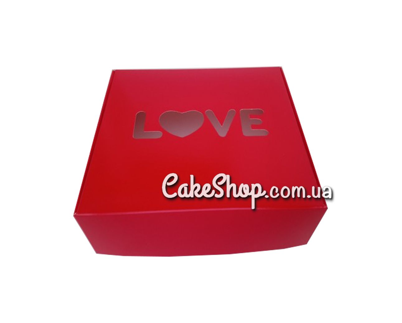 ⋗ Коробка для пряников, макаронс Love Красная, 15х15х5 см купить в Украине ➛ CakeShop.com.ua, фото