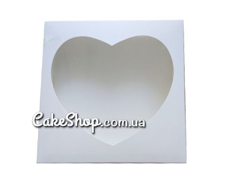 ⋗ Коробка для пряников с окошком Сердце, 20х20х3,5 см купить в Украине ➛ CakeShop.com.ua, фото