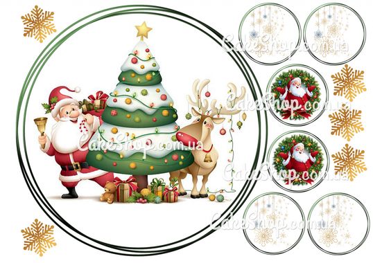 ⋗ Вафельна картинка З новим роком 12 купити в Україні ➛ CakeShop.com.ua, фото