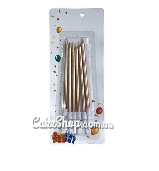 ⋗ Свечи для торта Металлик шампань 13 см, 6 шт купить в Украине ➛ CakeShop.com.ua, фото