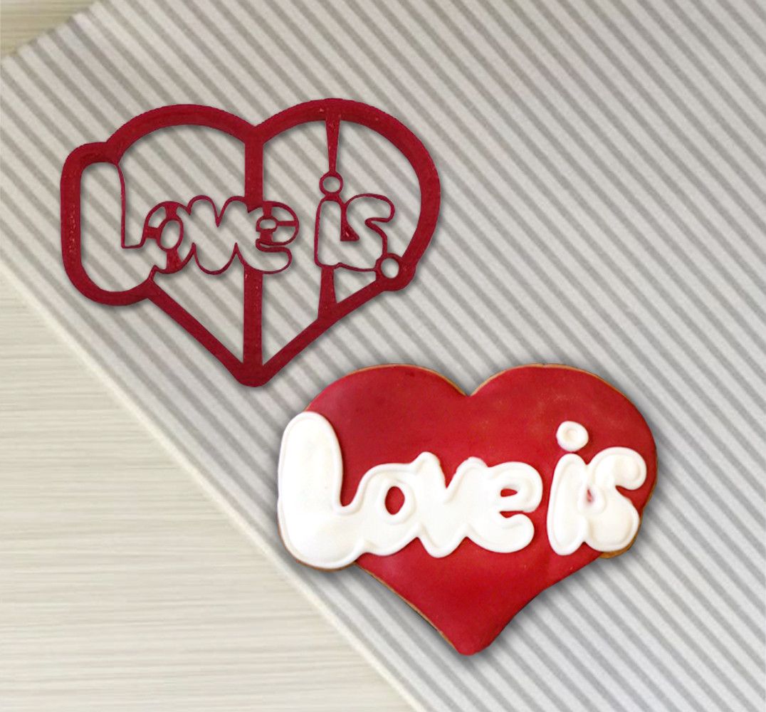 ⋗ Вырубка пластиковая Сердце Love is, 8см купить в Украине ➛ CakeShop.com.ua, фото