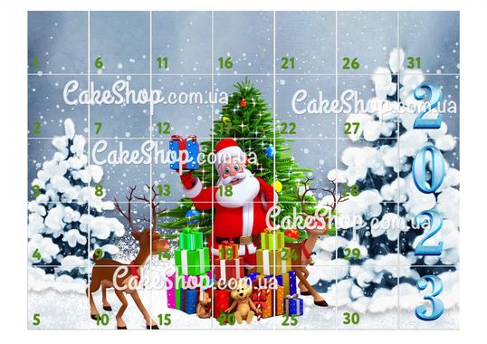 ⋗ Вафельная картинка  Адвент календарь 2 купить в Украине ➛ CakeShop.com.ua, фото