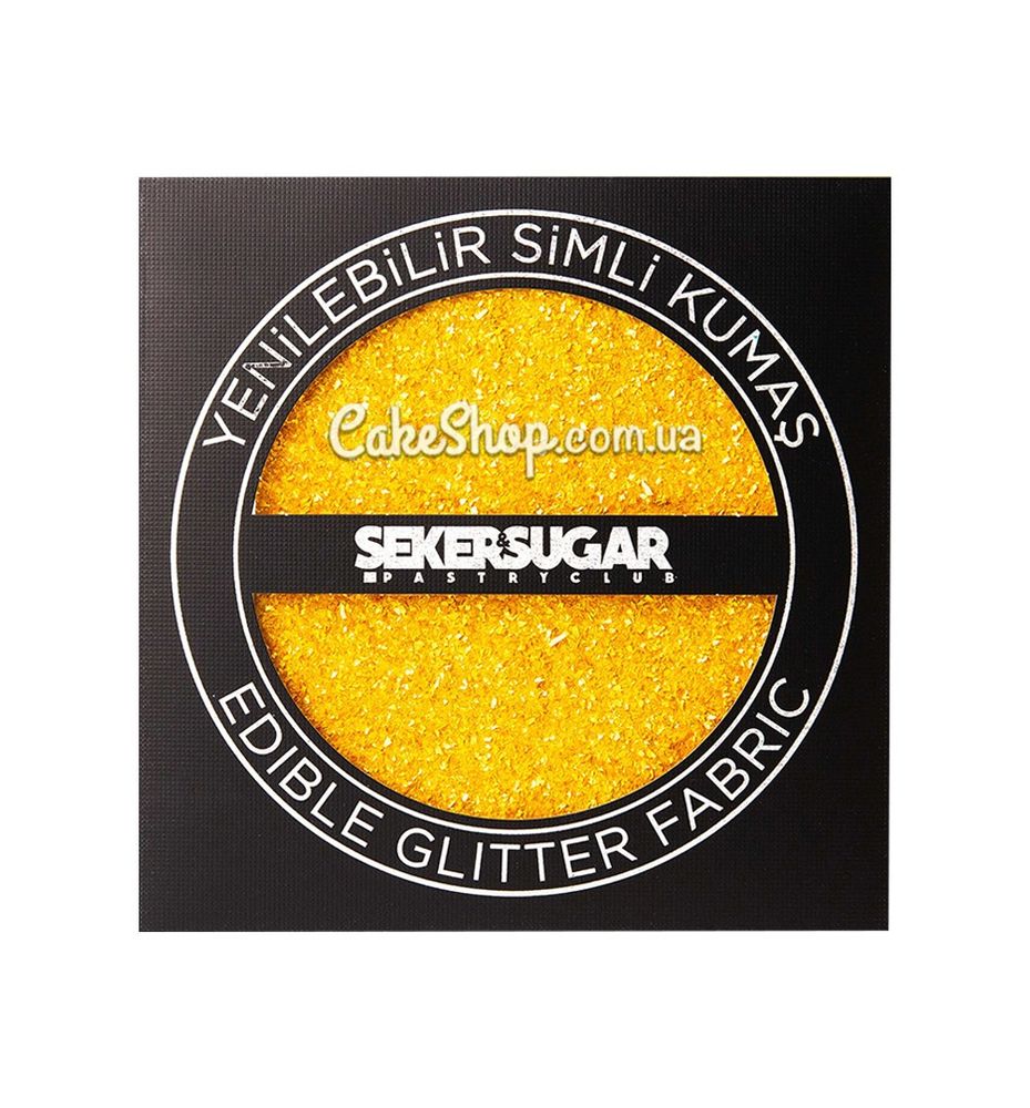 Глитерная ткань Sekersugar золотая 15х15 см - фото