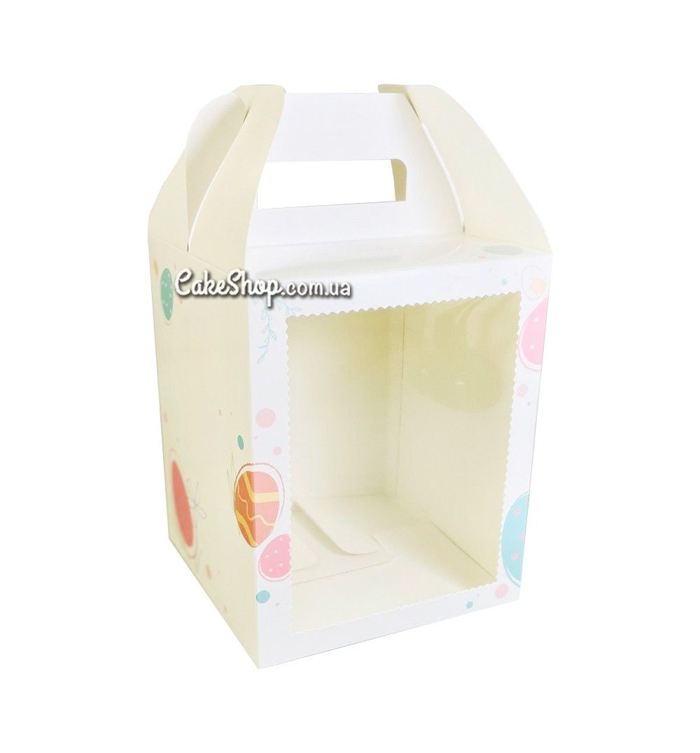 ⋗ Коробка для великодніх пасок 16,5х16,5х20 см, Біла з малюнком купити в Україні ➛ CakeShop.com.ua, фото