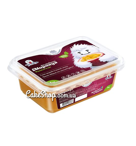 ⋗ Заморожене пюре YetiCo Маракуя без кісточки без цукру, 1 кг купити в Україні ➛ CakeShop.com.ua, фото