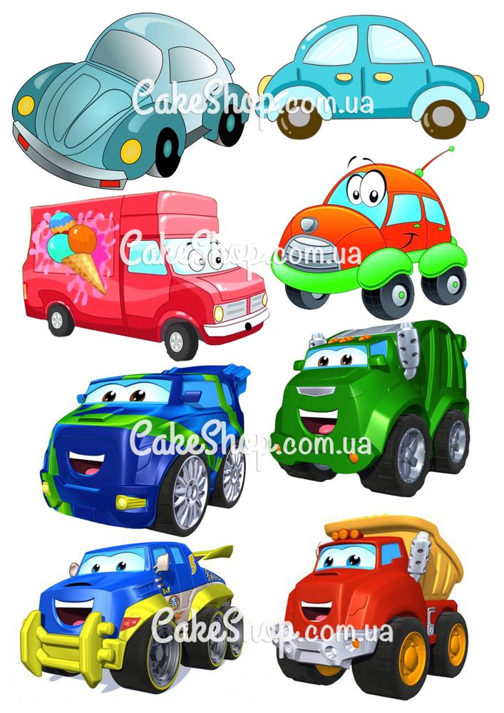 Вафельна картинка Дитячі автомобілі 2 - фото