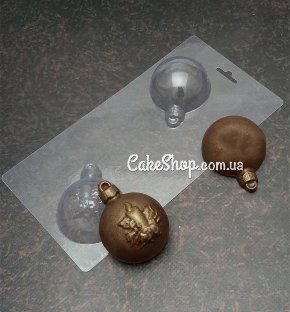 Пластиковая форма для шоколада Елочная игрушка-шар Рождественская свеча - фото