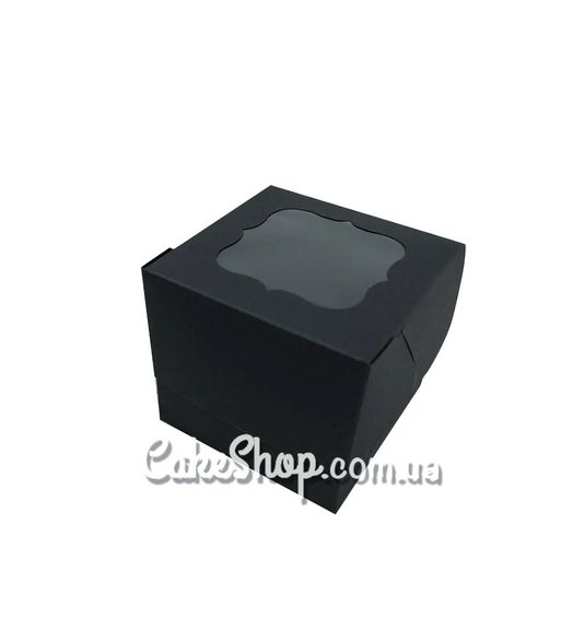 ⋗ Коробка для 1 кексу з фігурним вікном Чорна, 10х10х9 см купити в Україні ➛ CakeShop.com.ua, фото