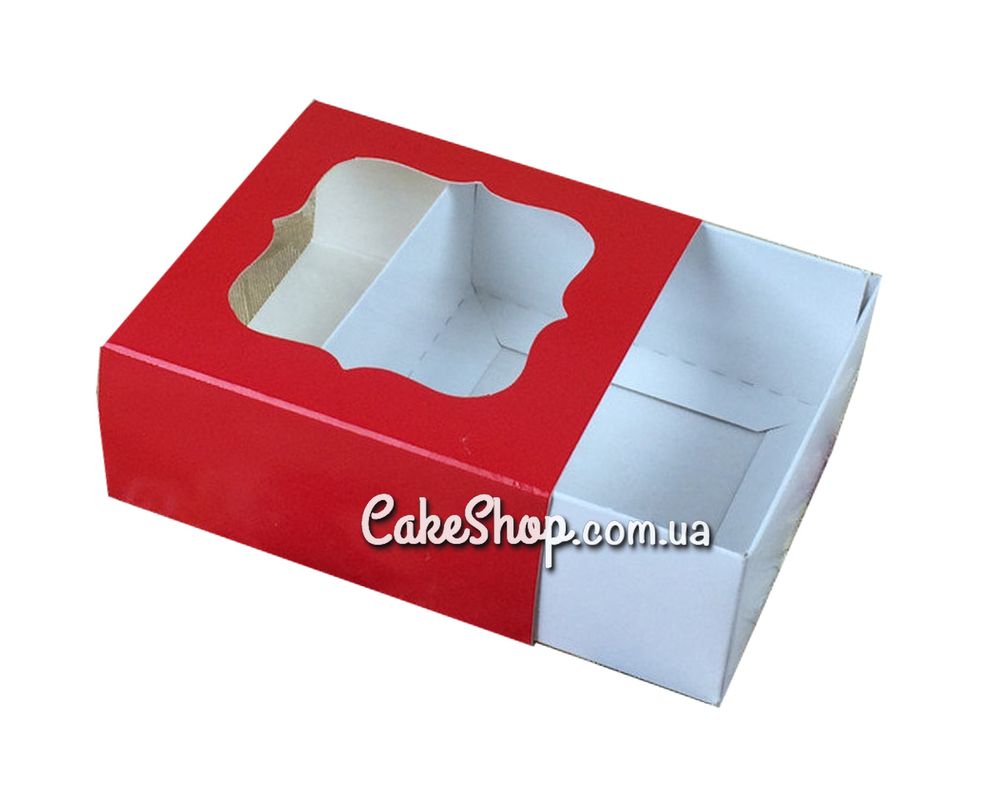 Коробка для конфет, изделий Hand Made, мыла ручной работы Красная, 8х8х3,5 см - фото
