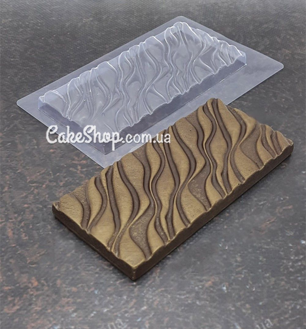 ⋗ Пластикова форма для шоколаду плитка  Хвилі купити в Україні ➛ CakeShop.com.ua, фото