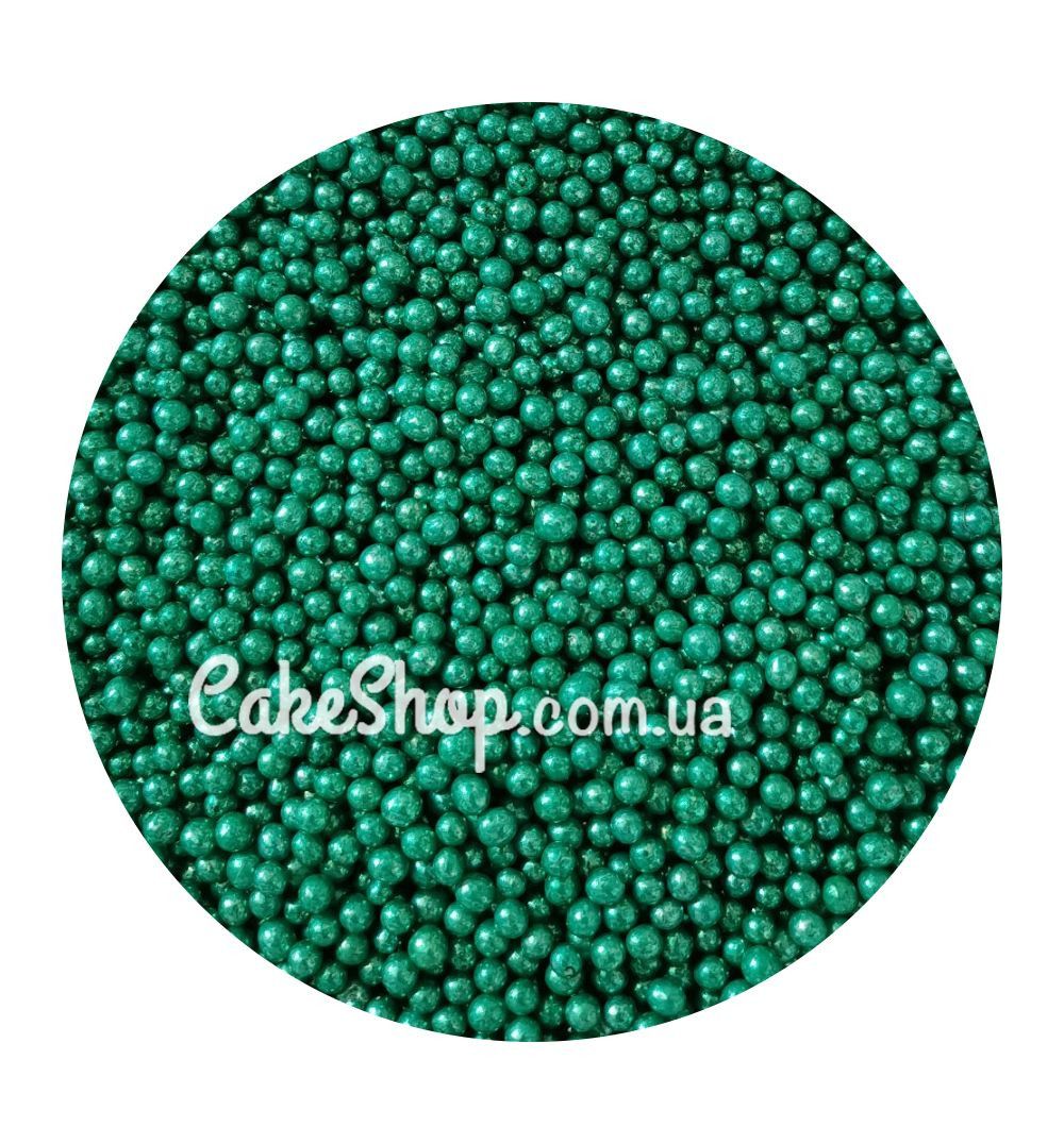 ⋗ Посипка кульки металік Зелені 4 мм, 50 г купити в Україні ➛ CakeShop.com.ua, фото