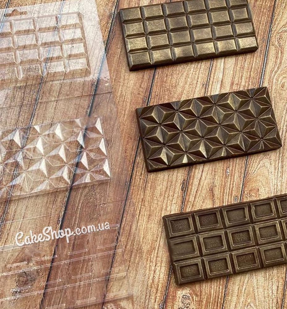 Пластикова форма для шоколаду Три плитки - фото
