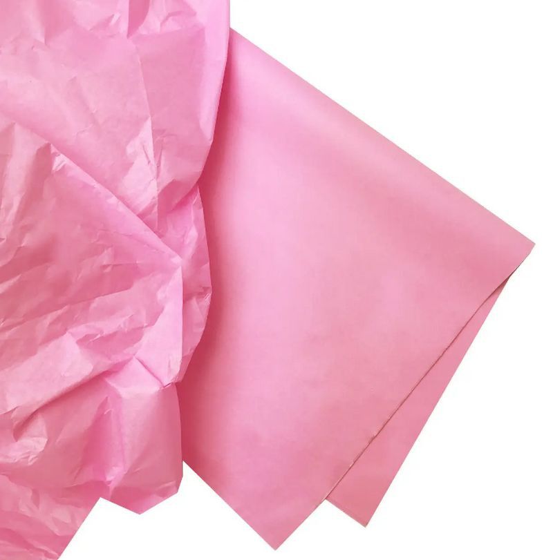 Бумага тишью розовая, 10 листов - фото