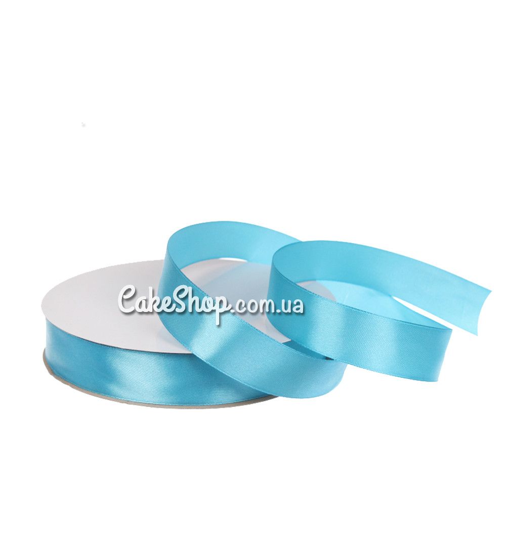 ⋗ Стрічка атласна Блакитна 25 мм, 90 м купити в Україні ➛ CakeShop.com.ua, фото
