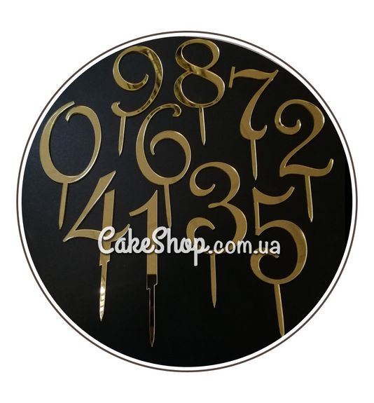 ⋗ Акриловий топпер DZ Цифра 7 золото купити в Україні ➛ CakeShop.com.ua, фото
