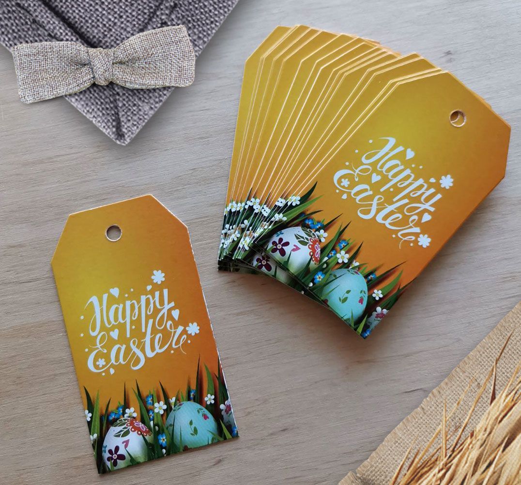 ⋗ Бірка паперова Happy Easter 5х9 см, 10 шт купити в Україні ➛ CakeShop.com.ua, фото