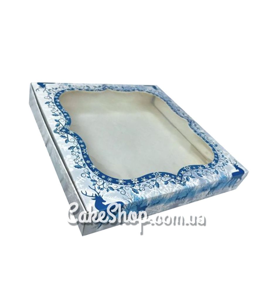 Коробка для пряников с фигурным окном Олени, 15х15х3 см - фото