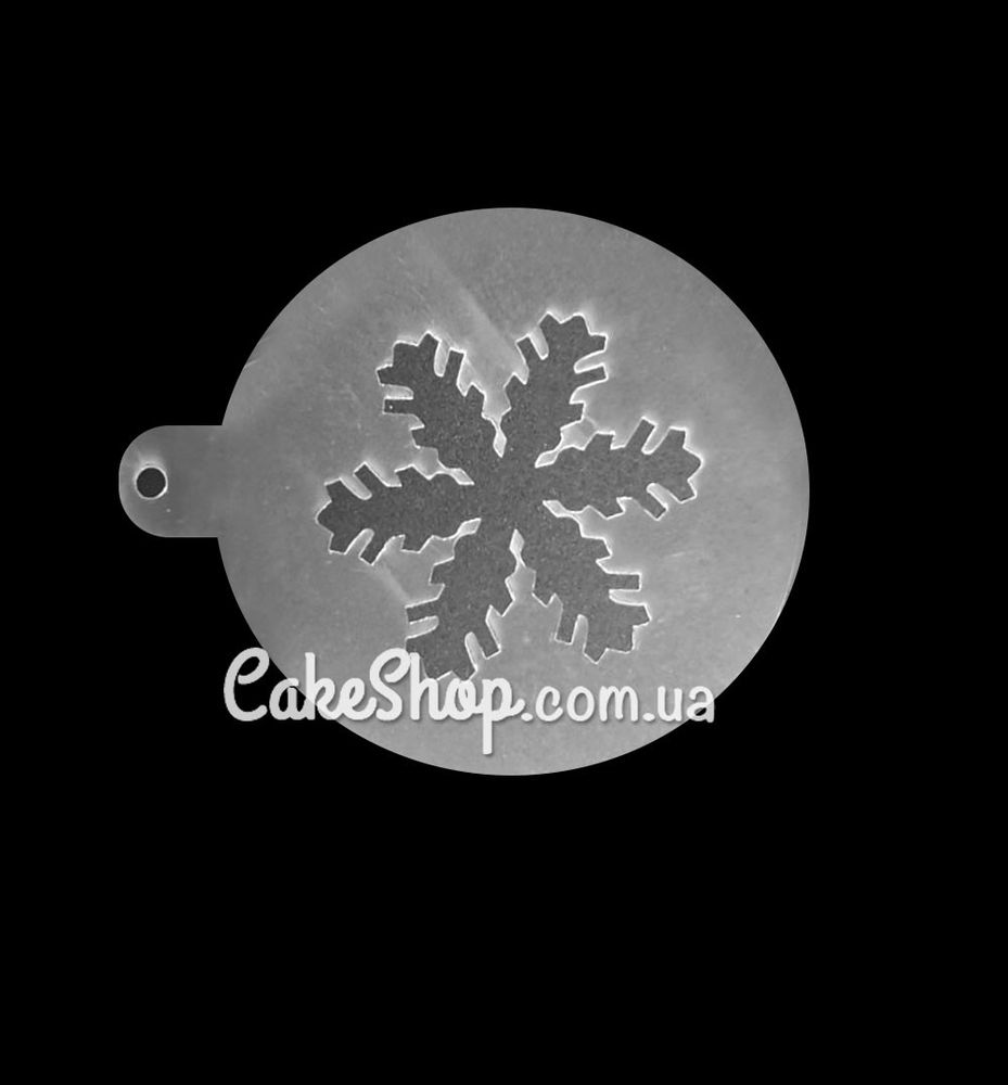 Трафарет для тортов, пряников, кофе Снежинка 2 - фото