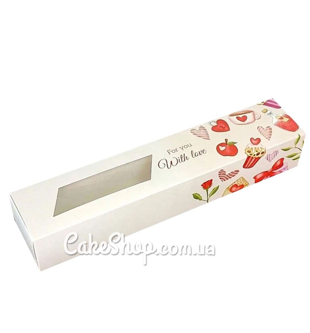 ⋗ Коробка на 10 макаронс Сердечки, 30х6х5 см купить в Украине ➛ CakeShop.com.ua, фото
