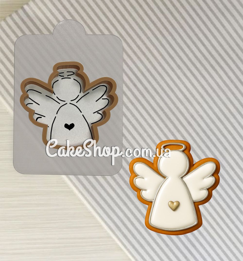 ⋗ Вырубка пластиковая с трафаретом Ангел 1 купить в Украине ➛ CakeShop.com.ua, фото
