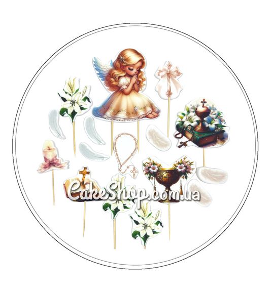 ⋗ Сахарные фигурки топеры MAXI Первое причастие 4 ТМ ДомК купить в Украине ➛ CakeShop.com.ua, фото