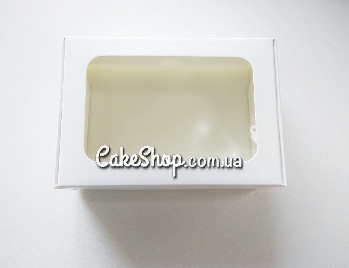 ⋗ Коробка на 8 макаронс з прозорим вікном Біла, 14х10х5,5 см купити в Україні ➛ CakeShop.com.ua, фото