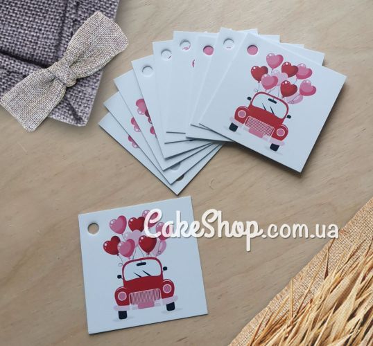 ⋗ Бирка бумажная Автошка 5х5 см, 10 шт купить в Украине ➛ CakeShop.com.ua, фото