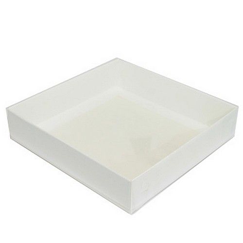 Коробка для пряников с прозрачной крышкой Белая, 16х16х3,5 см - фото